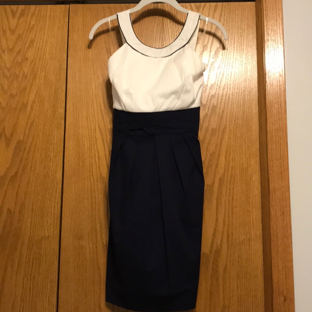 2/$15 White and Navy Halter Style Dress